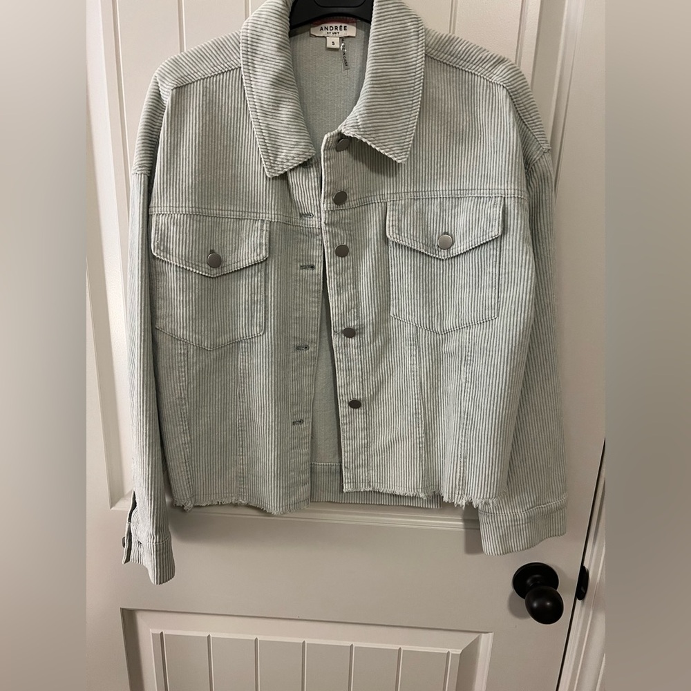 Light mint green corduroy jacket size S worn once
